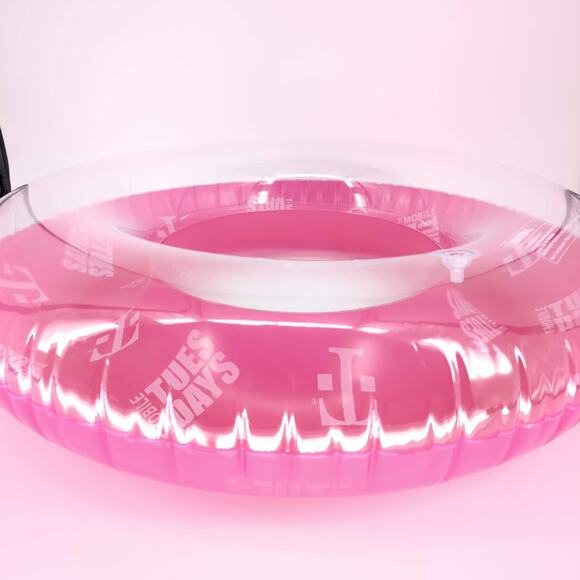 T-Mobile Tuesdays Logo Pink & Transparent Inflatable Pool Ring Float Tube - New - Picture 7 of 13